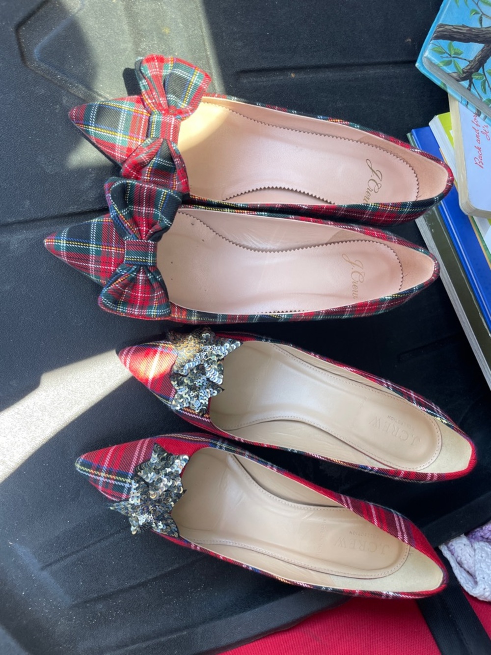 J crew plaid shoes set of 2 size 6.5